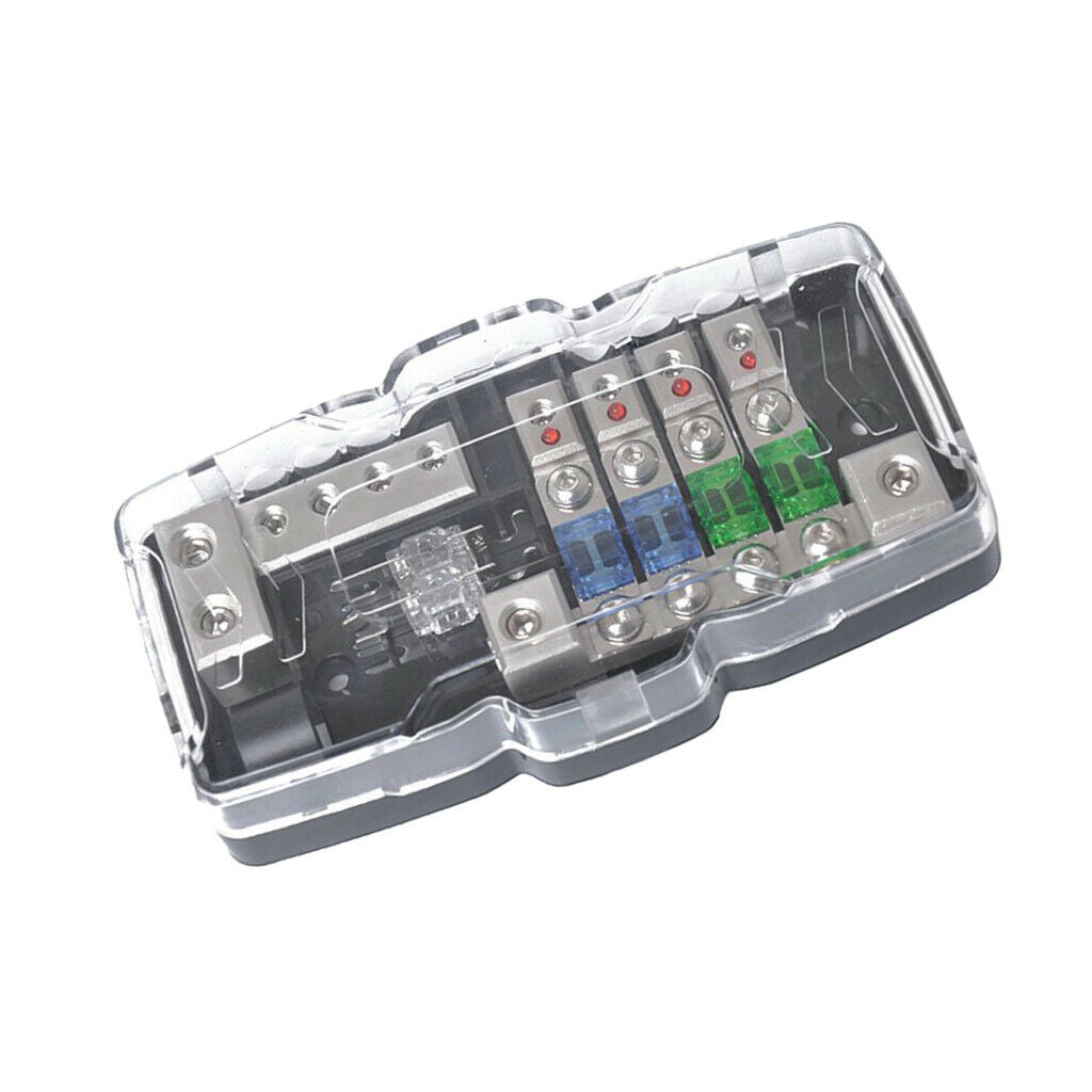 Car ANL Fuse Holder Distribution Block 0/4 AWG In-4/8 AWG Out With Fuses