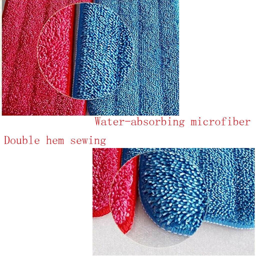 Reusable Household Flat Spray Mop Pad Floor Cleaning Mop Head Cloth Red