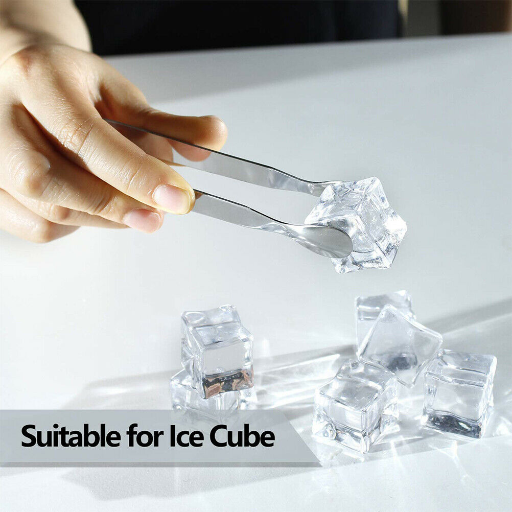 6Pcs Kitchen Mini Ice Tongs Stainless Steel Sugar Cube Appetizers Food Tongs