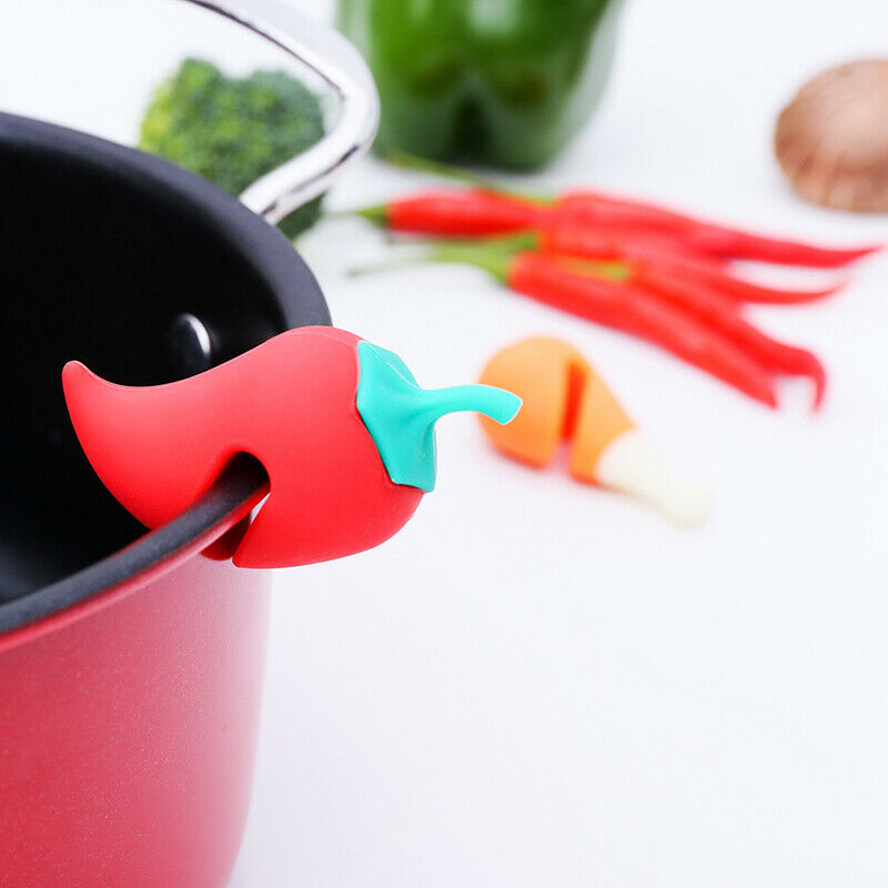 Cute Pot Clip chili Pan Cover Anti-overflow Rack Prevent Overflow Lid Hol.l8