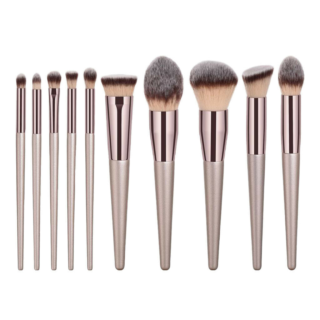 10 PCS Professional Makeup Brushes Set Eyeshadow Foundation Powder Beauty