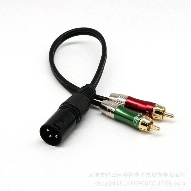 Audio cable 2 RCA to XLR 公/mother Double lotus turn card audio cable F3Y6