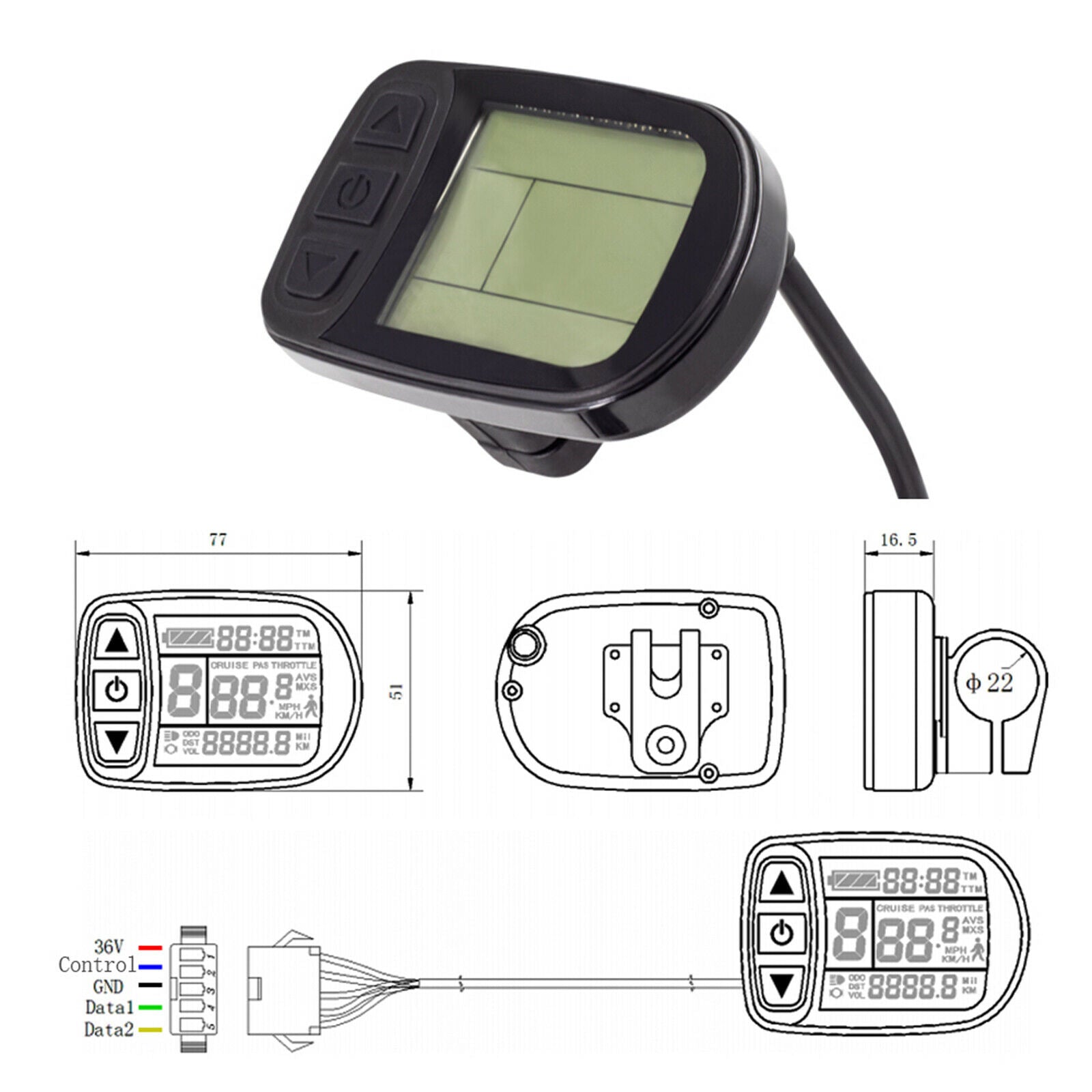 Panel Odometer Electric Display Meter Scooter Indicator for Bike Driver