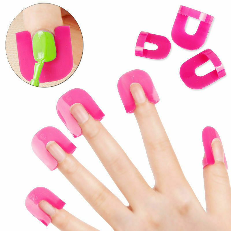 26 pcs Manicure Finger Nail Art Case Nail Shield Protector Case， Rose Red