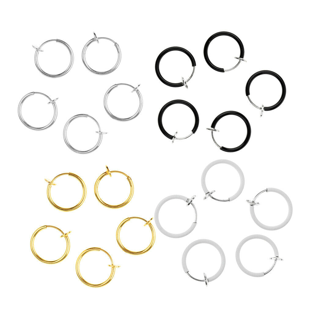 15Pcs 13mm Clip On Nose Ear Septum Lip Eyebrow Earring No Piercing