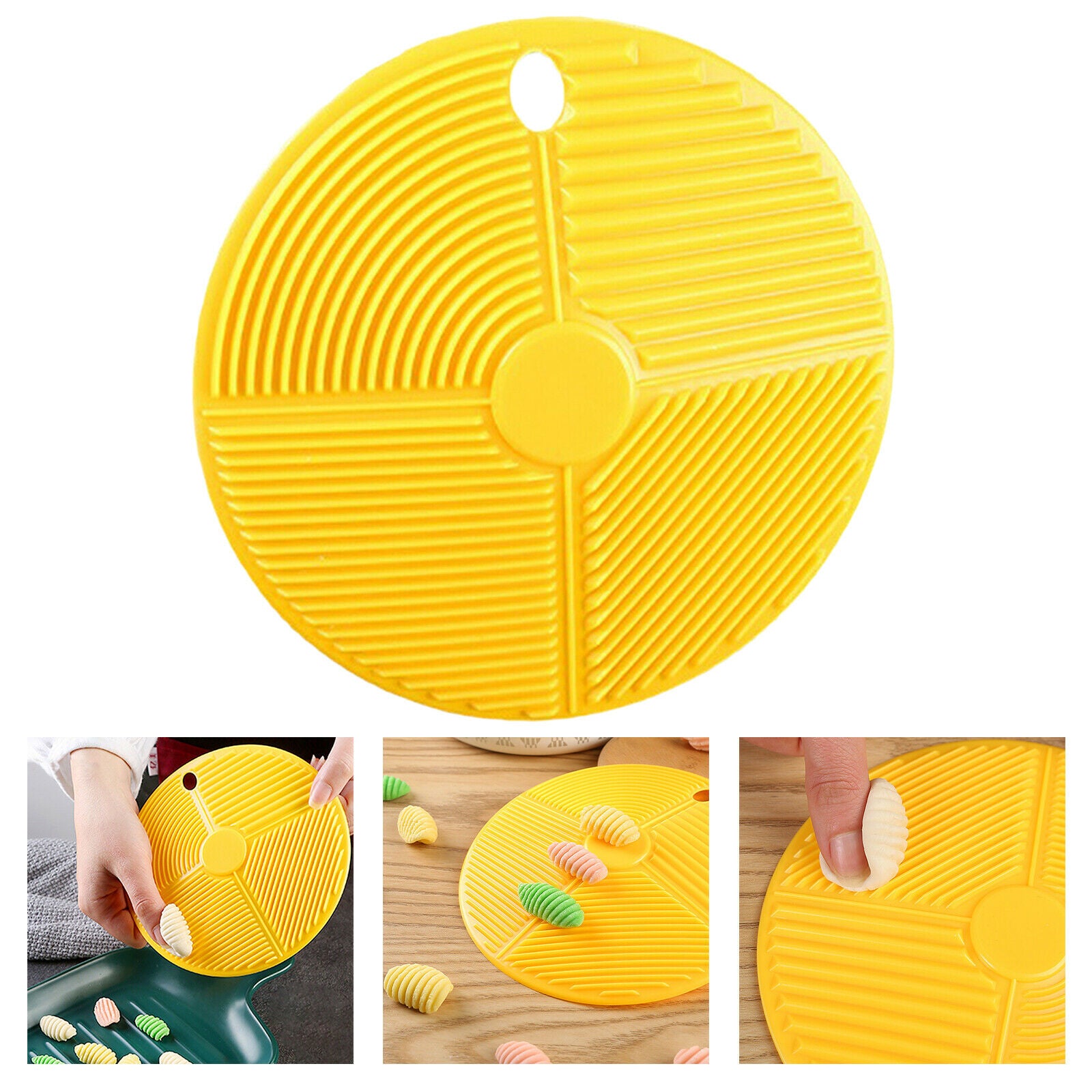 Pasta Board Household Kitchen Tools Yellow Round Shape Garganelli Board
