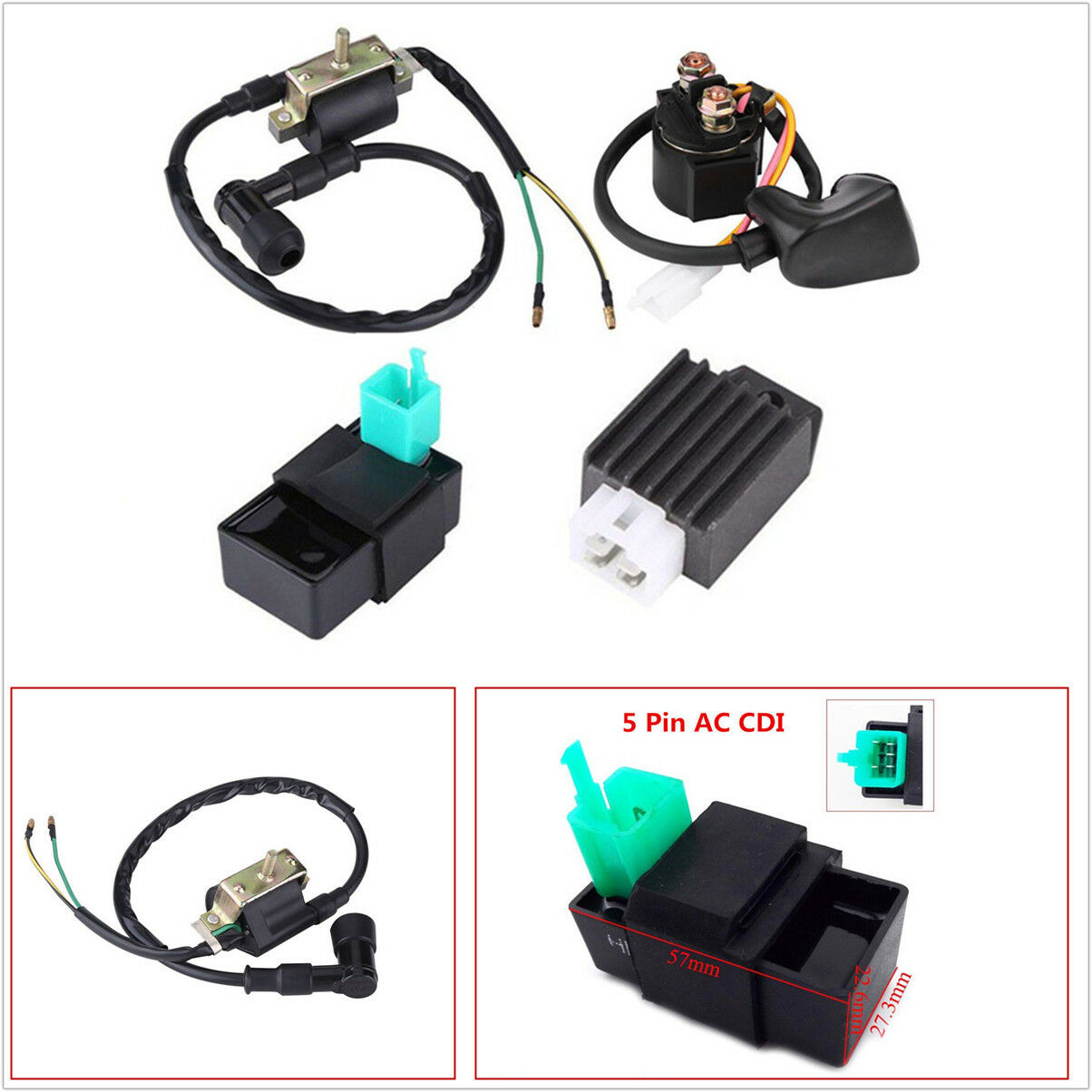 Regulator Rectifier Relay Ignition Coil CDI Set For ATV Quad 50cc 70 90cc 110cc