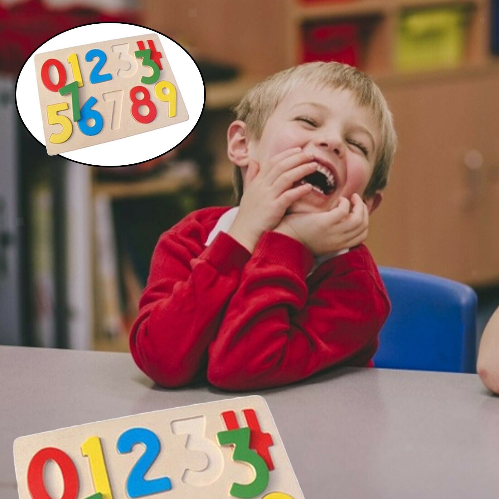 Wood 0-9 Number Puzzle Board Pre- Educational Montessori Toys for Kids
