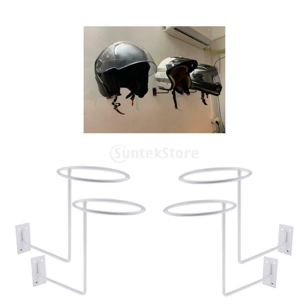 4pc Motorcycle Helmet Holder Bags Rack Hanger Showing Motorcycle Accessory