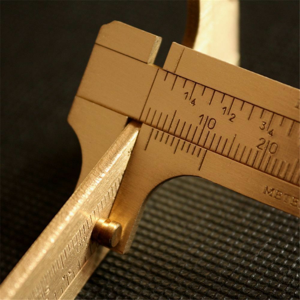 Mini Metal Scale Brass Sliding Gauge Vernier Caliper Ruler Pocket Measuring Tool