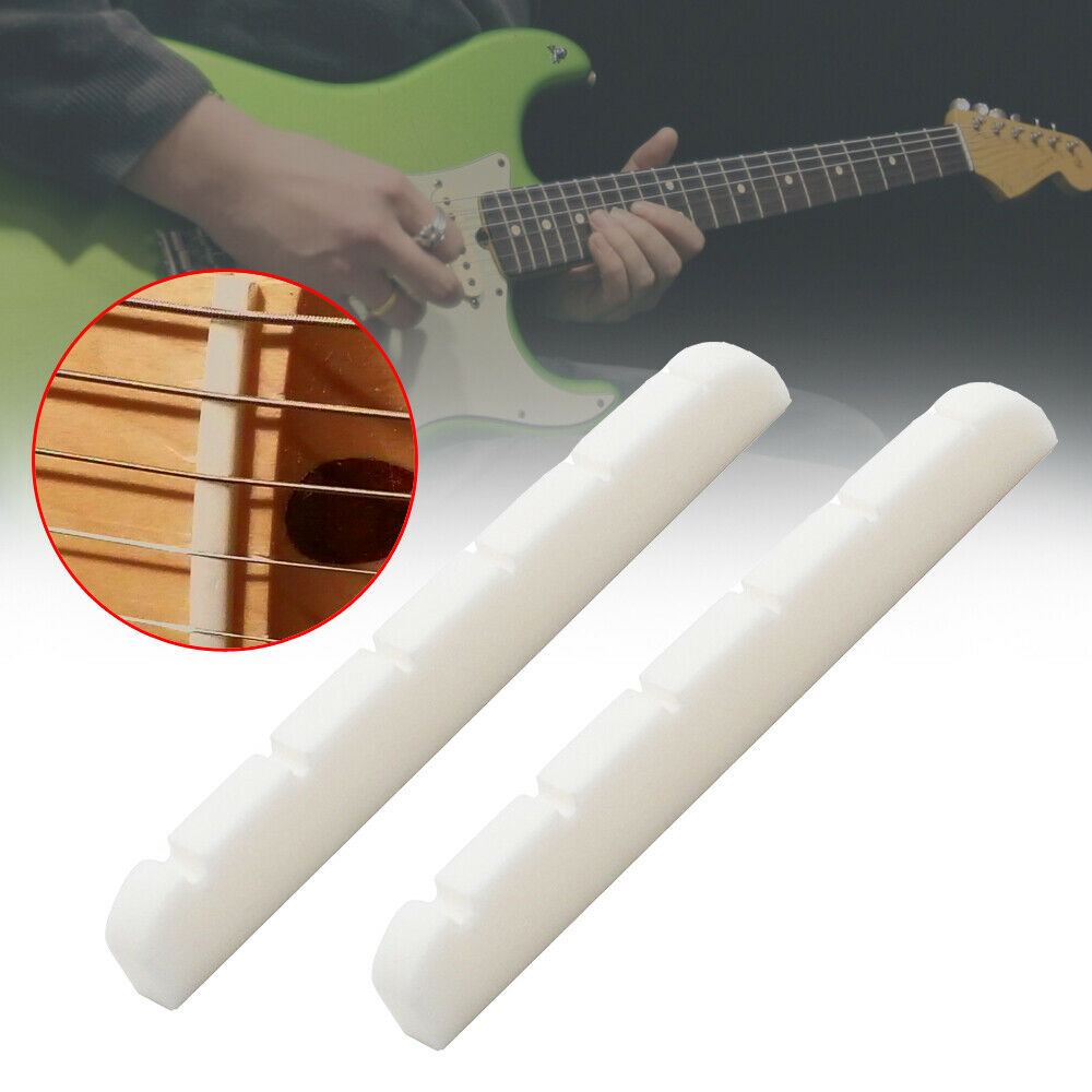 2x Durable Compact Bone Nut 42 mm for Electric Guitar Strat Stratocaster Tele
