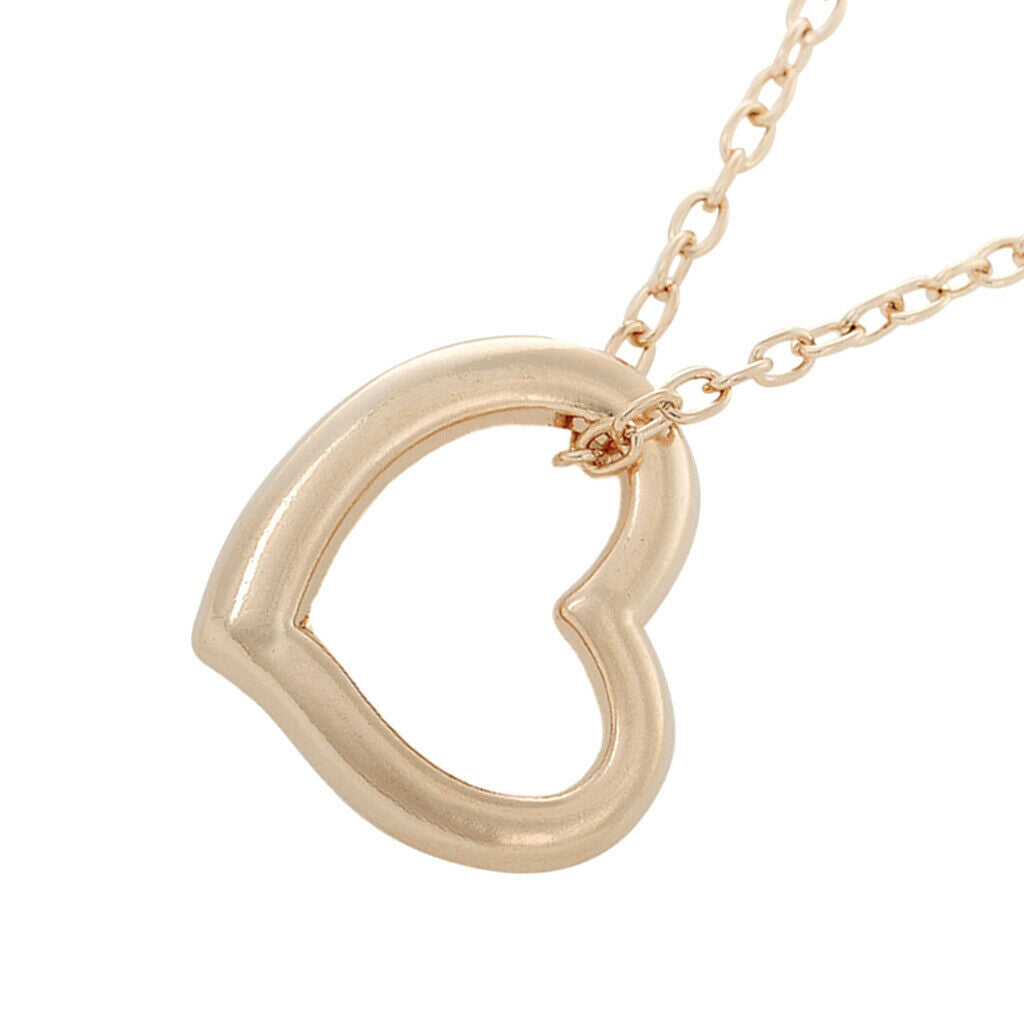 Pendant Chain Necklace Chic Simple Hollow Heart Pendant Zinc Alloy Golden