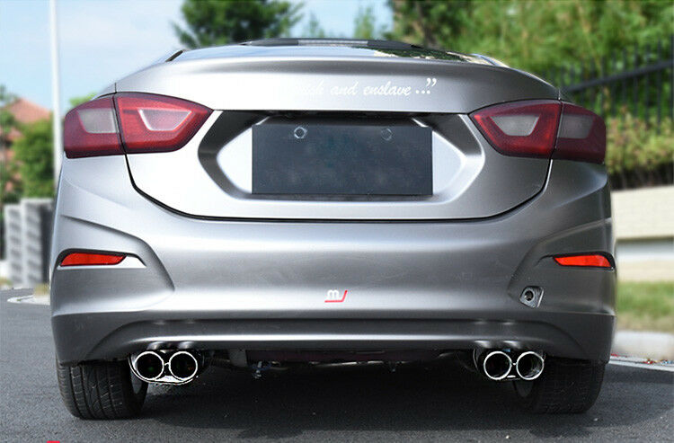 Twins Rear Bent Stainless Steel Car Exhaust Dual Pipe Chrome Tail Muffler Tip