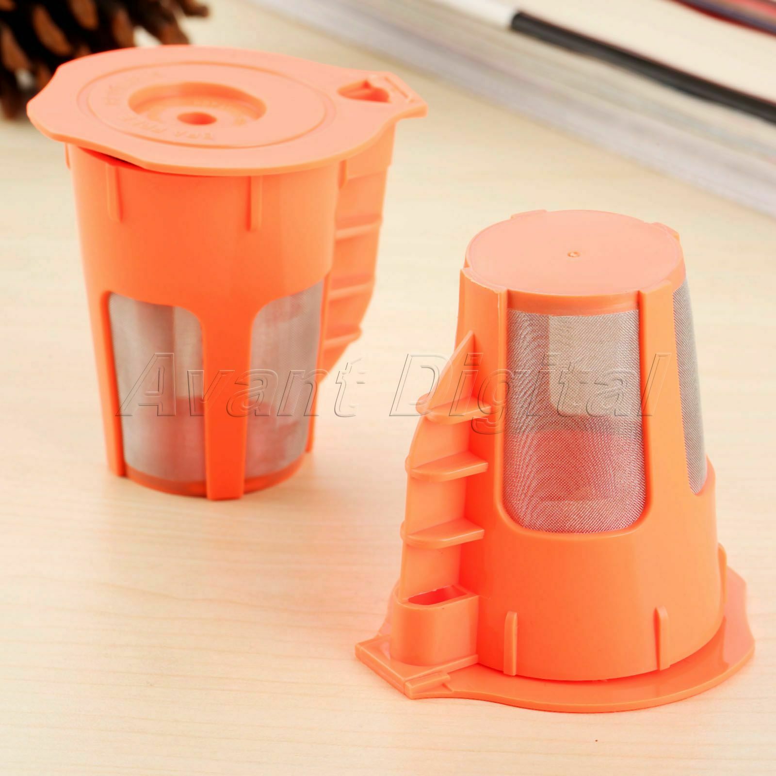 K-Carafe Filters for Keurig 2.0 Reusable  Orange Coffee Pods Cup 2x i Cafilas