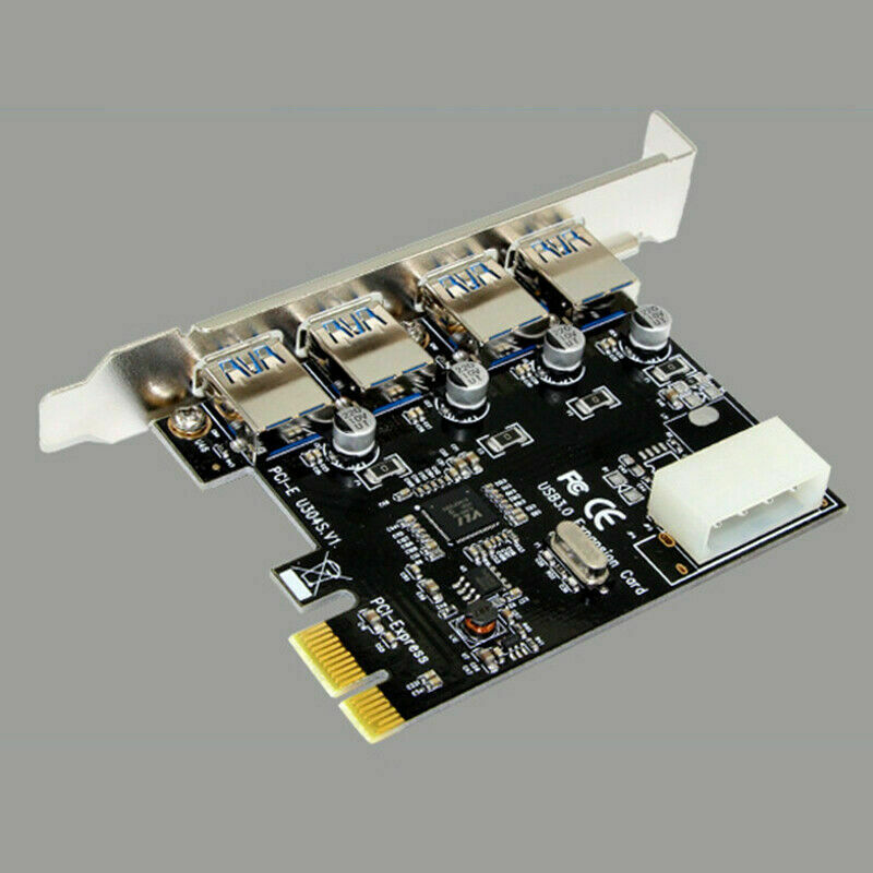 PCI-E to USB 3.0 4-Port PCI Express Expansion Card Adapter Hub VIA 5Gbps Speed 1