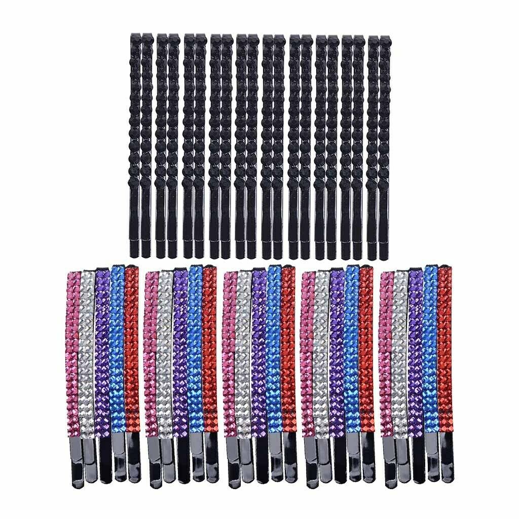 20 Pieces Rhinestone Decorative Pins Barrettes Updo Hair Clip Colorful