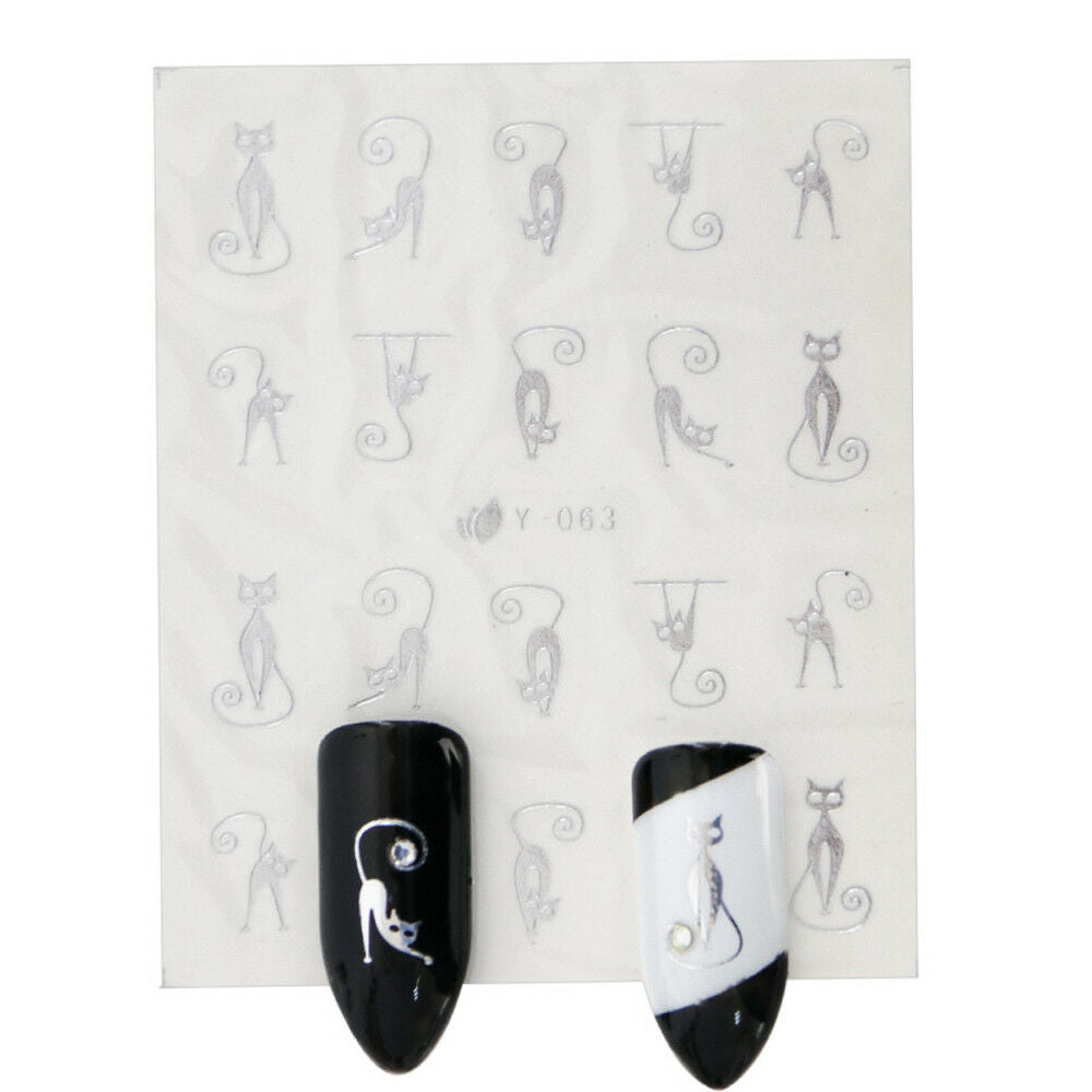 30 Sheets Nail Stickers Water Decals Transfers Feathers Flowers Watermark Decals