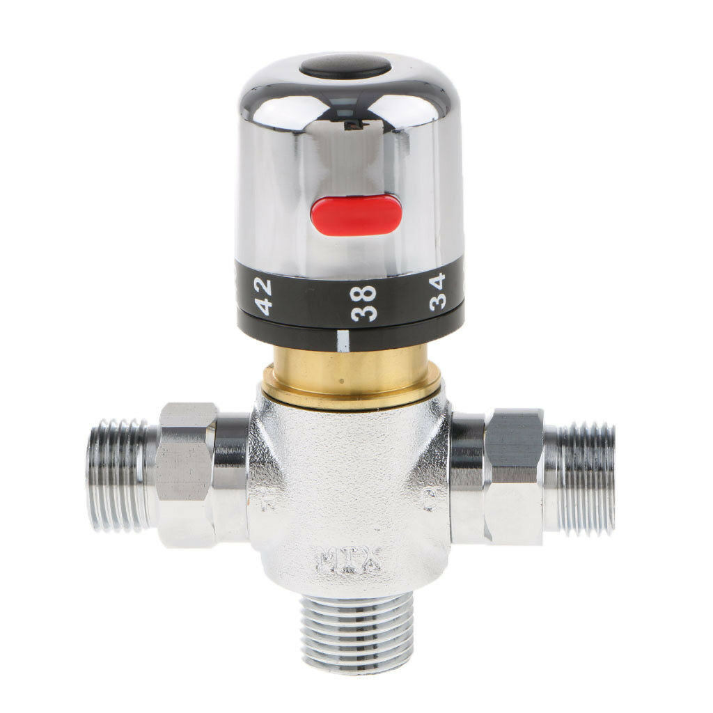 1/2" Brass Thermostatic Mixer Valve Water Heater Mixing Valve Faucet DN15