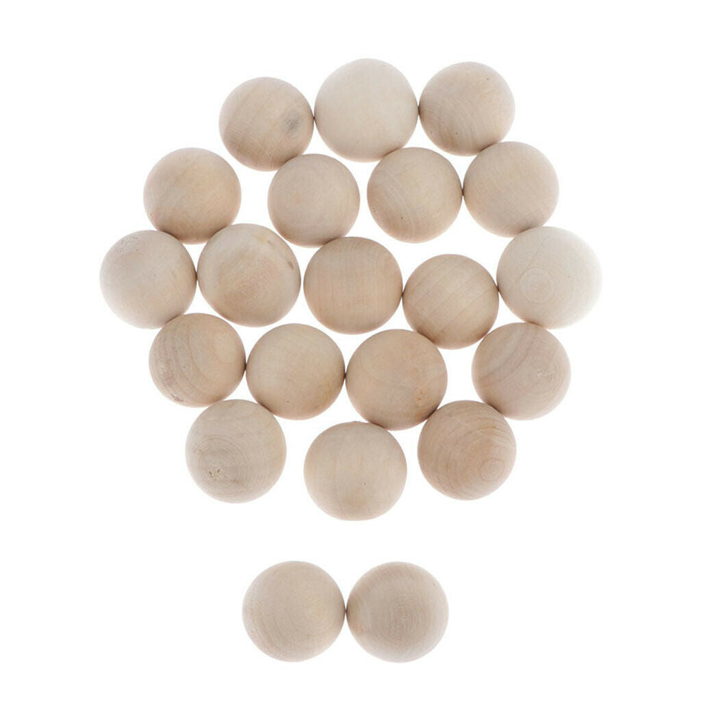 40x Wooden Hardwood Balls 1.2inch Wood Balls Beads Crafts DIY Projects