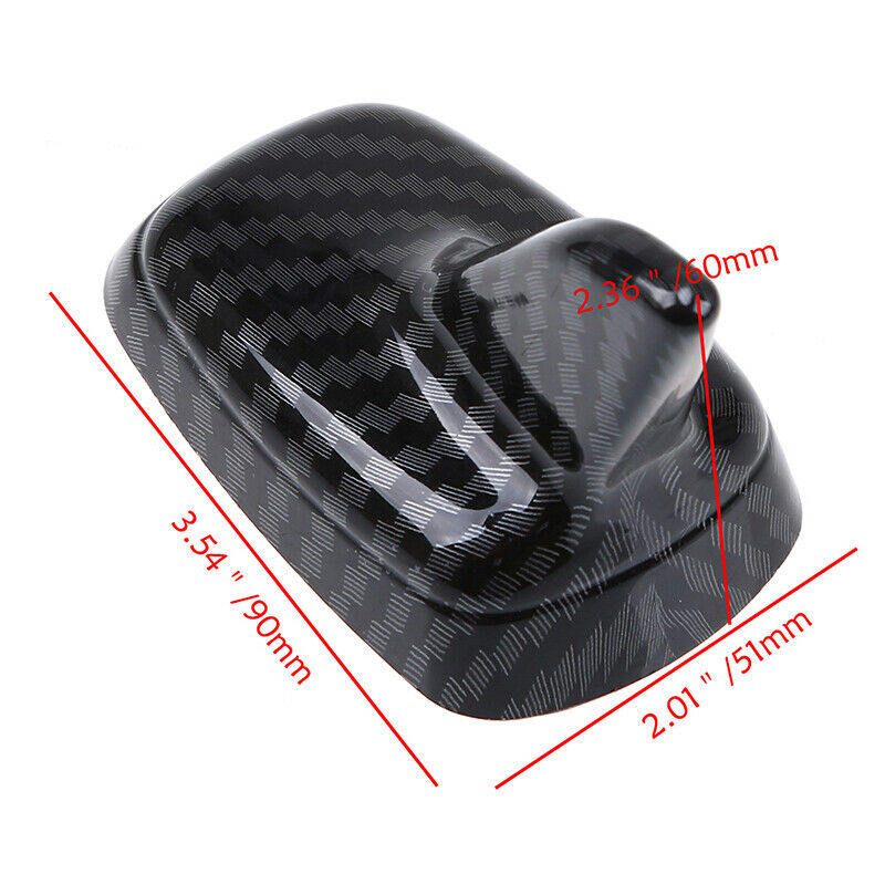 Black Universal Carbon Fiber Style Car Shark Fin Antenna Roof Cover Aerial Decor