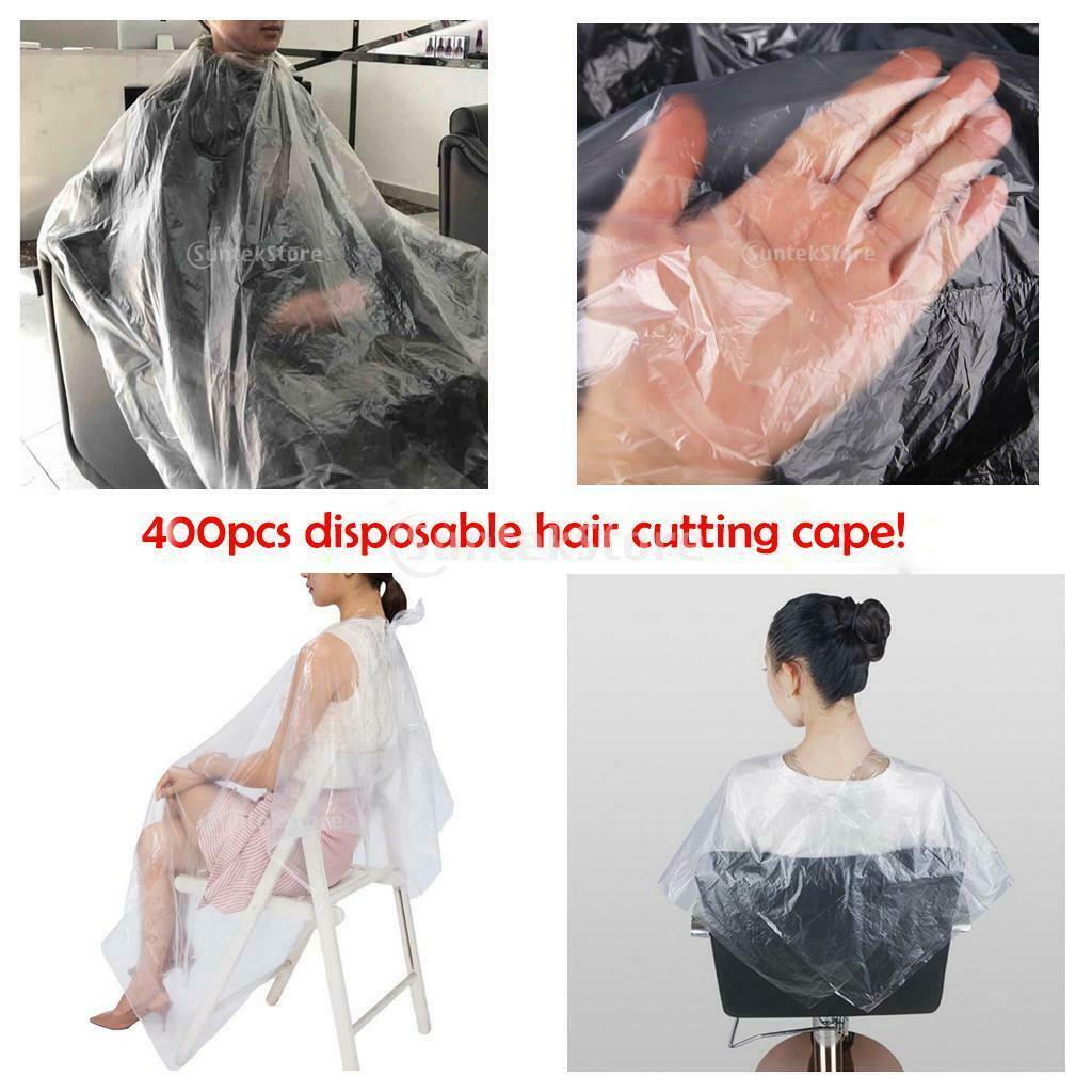 400x Clear Disposable Hairdressing Capes Barber Shop Gown Hair Styling Apron