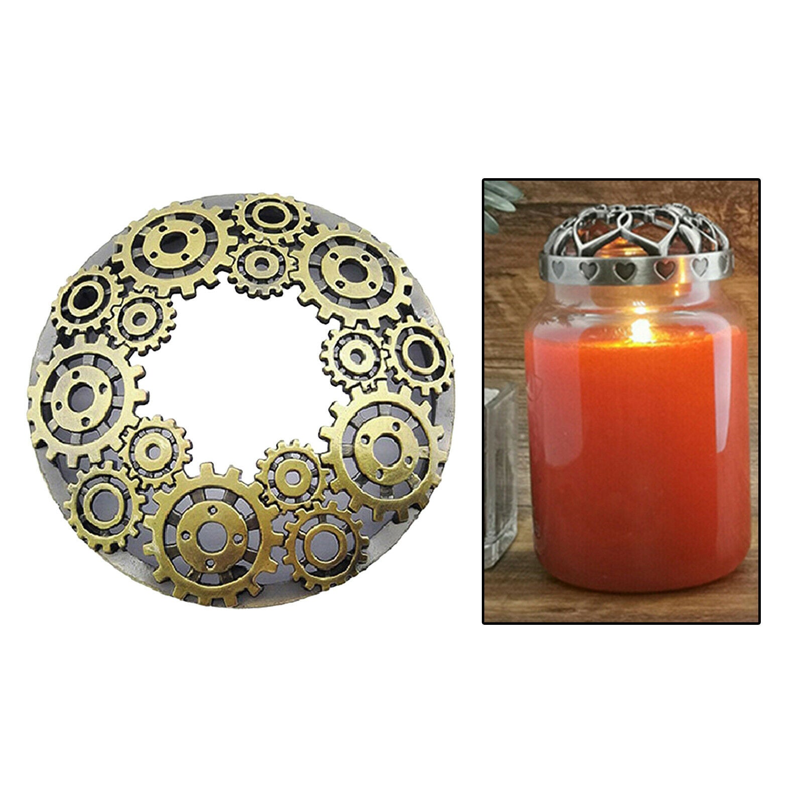 Jar Candles Topper Candle Cover Candle Lid Shades Sleeve Gears for Weddings