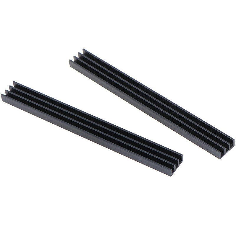 2Pcs 100 * 11 * 5mm Black Aluminum Chip Radiators Heatsink UKR.l8