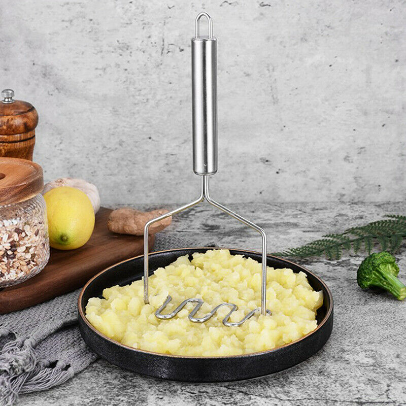 Stainless Steel Wave Shape Potato Masher Tool Kitchen Bar Potatoes Crush.l8