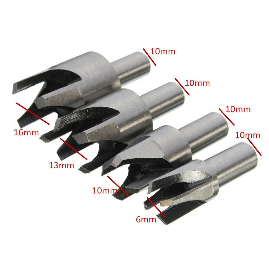 5/8" 1/2" 3/8" 1/4" Wood Plug Cutter Set ,Cutter Tenon Drill Bit Cutter Cork