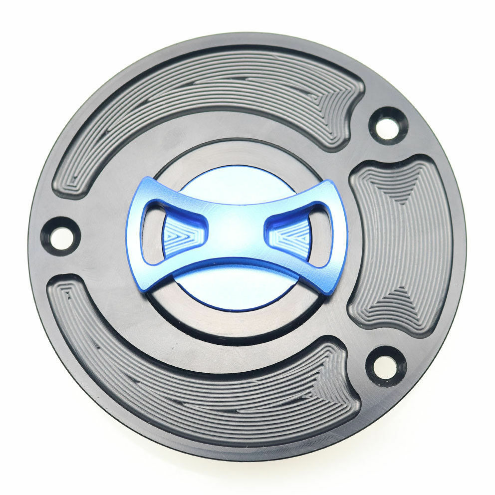 Blue CNC Bow-tie Gas Fuel Tank Cap Cover For Suzuki GSXR600/750/1000 Hayabusa