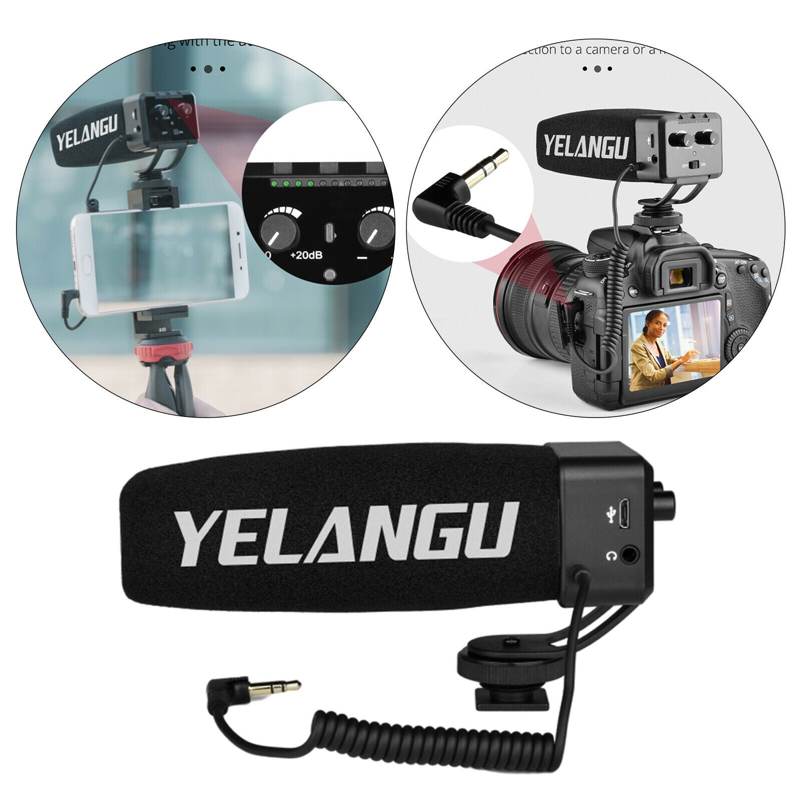Electric Camera Microphone Recording Video Mic for Camera DSLR Vlogging