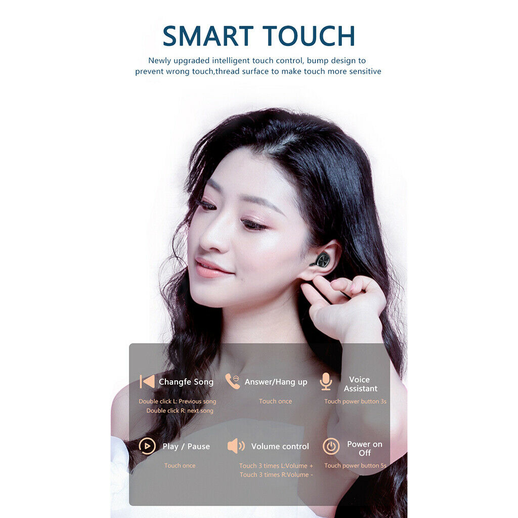 Wireless Earbuds B5 TWS in-Ear Bluetooth Headphones Touch  Charging Case