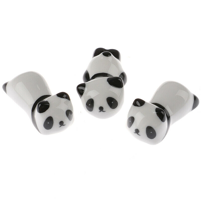 3x Cute Mini Panda Porcelain Ceramic Chopstick Rest Rack Holder Stand Tra.l8