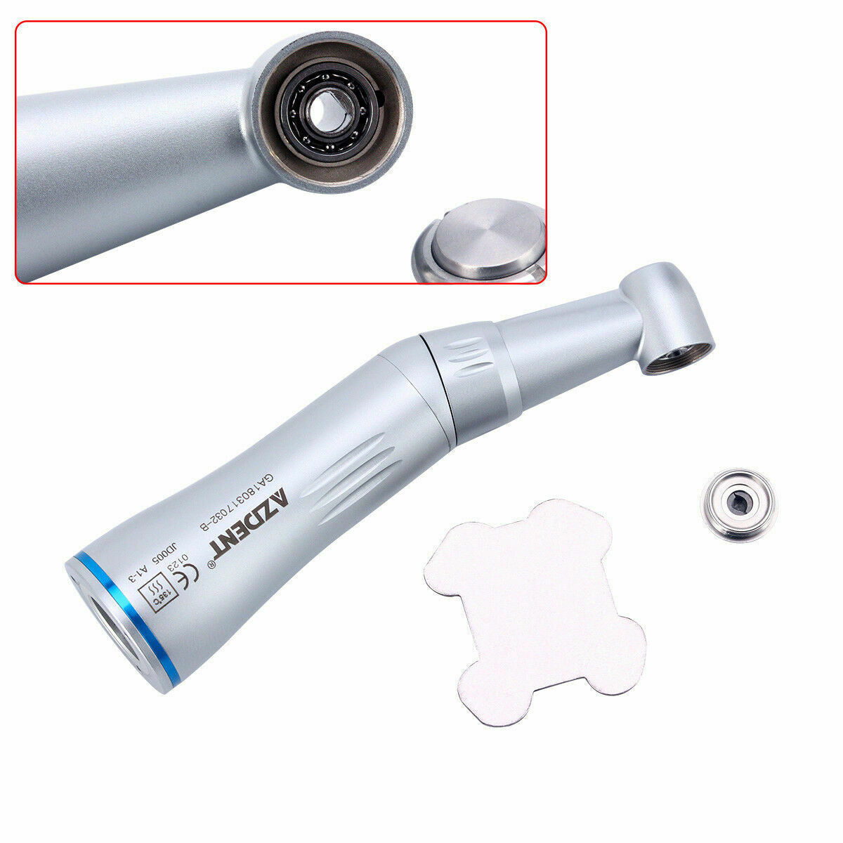 3PCS Dental  Contra Angle Low Speed Handpieces Push Button Inner Water Spray