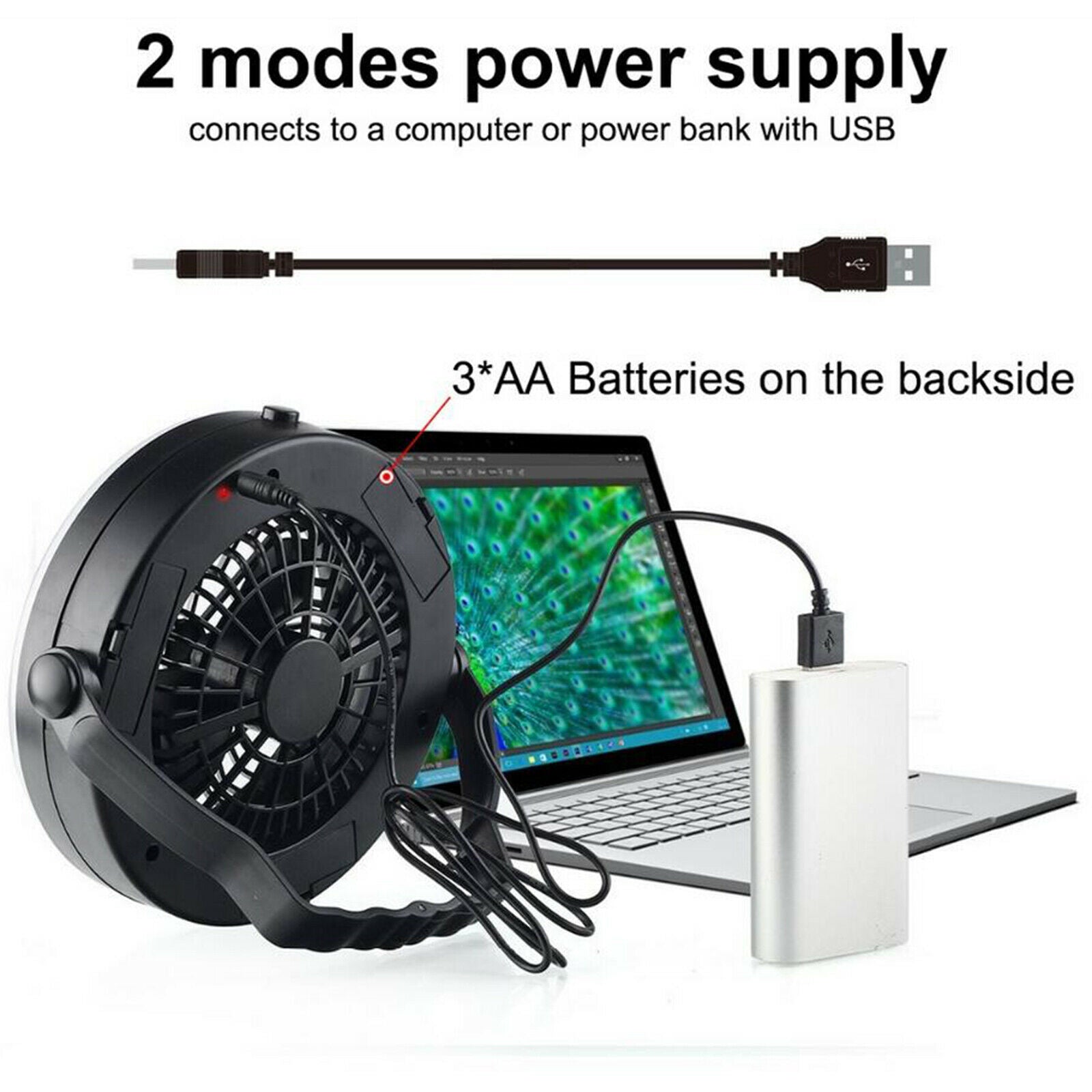 Portable Tent Fan with Light Rechargeable Camping Lantern RV LED Lights