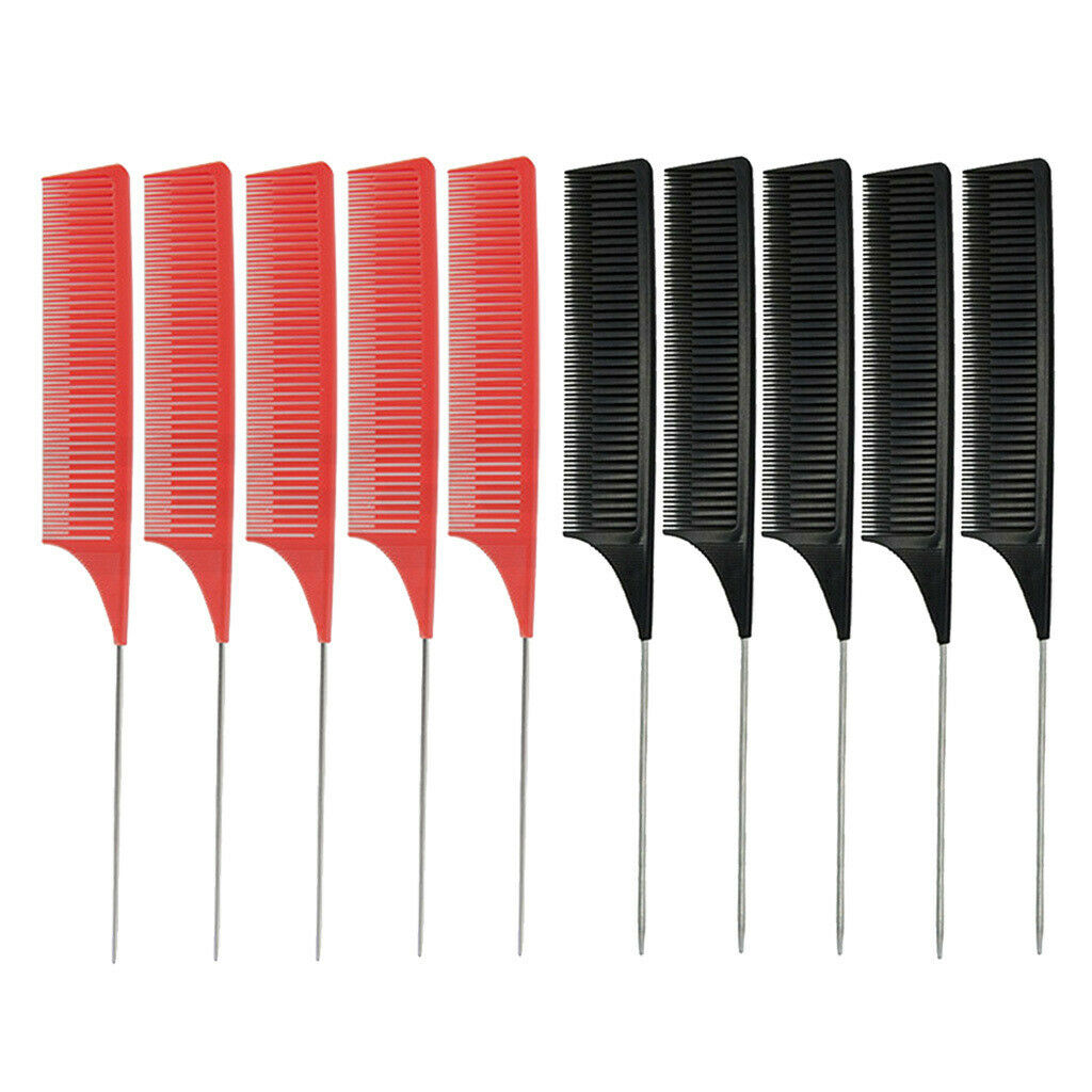 10 Piece Pro Plastic Weave Highlighting Foiling Hair Comb Highlight Combs