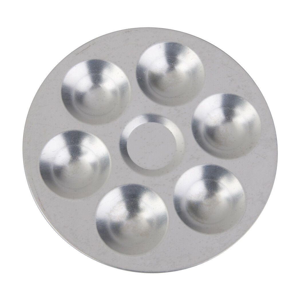 Round Aluminium Alloy Paint Palette Trays Art Supply Solid