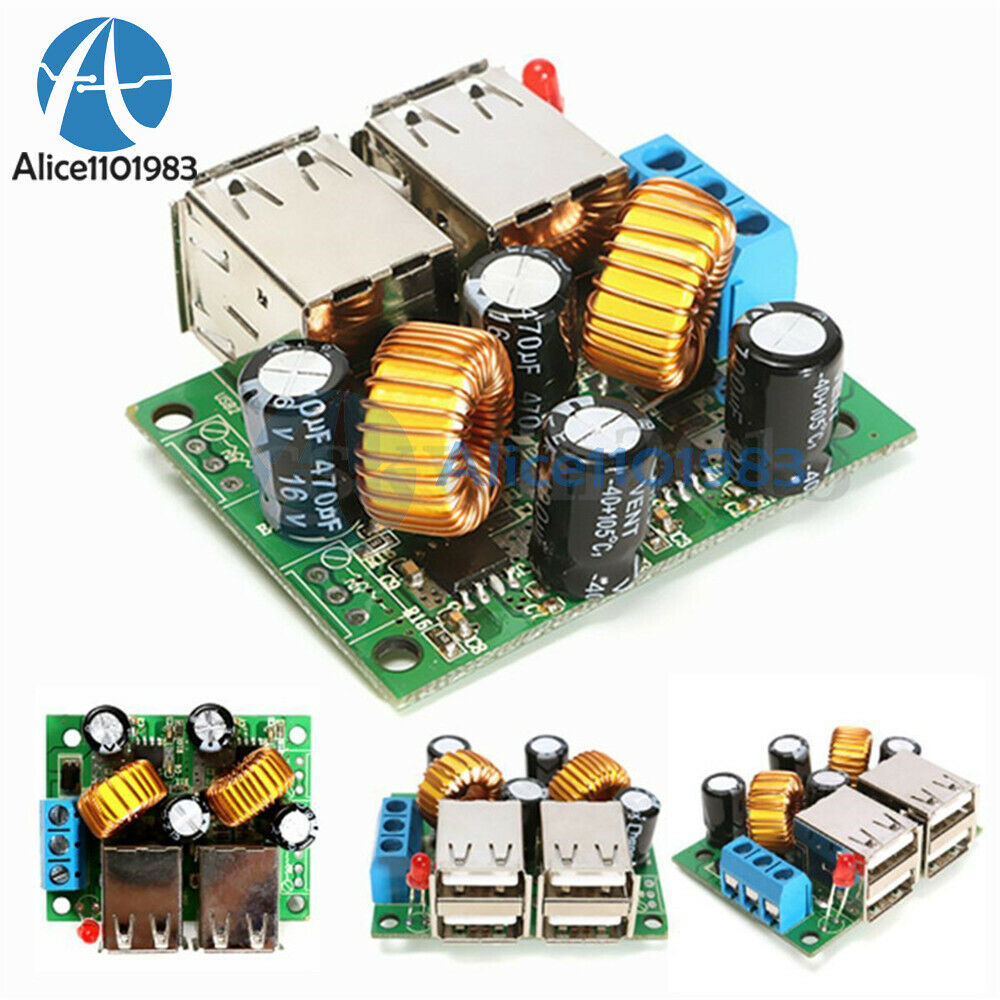 5PCS 4-USB Port Step-down Power Supply Converter Board DC 12V 24V 40V to 5V 5A