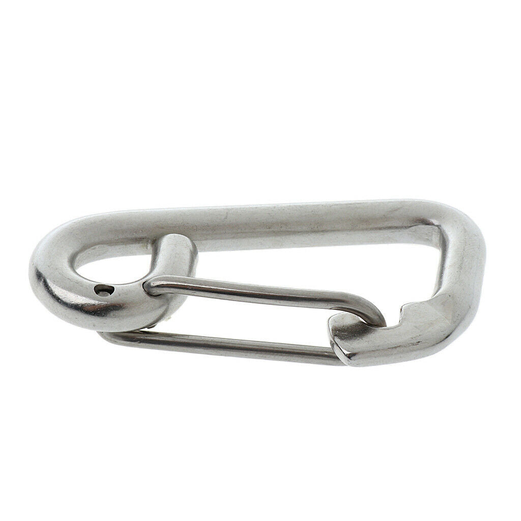 2x Stainless Steel Spring Snap Hook Quick Link Carabiner Climbing 10cm