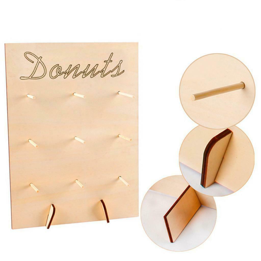 1Set Wooden Donut Display Wall Pack Birthday Wedding Party Sweet Treat Stand