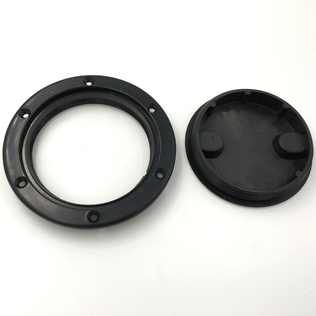 Black Round Plastic Boat RV Deck Plate with O-ring Marine Inspection Hatch