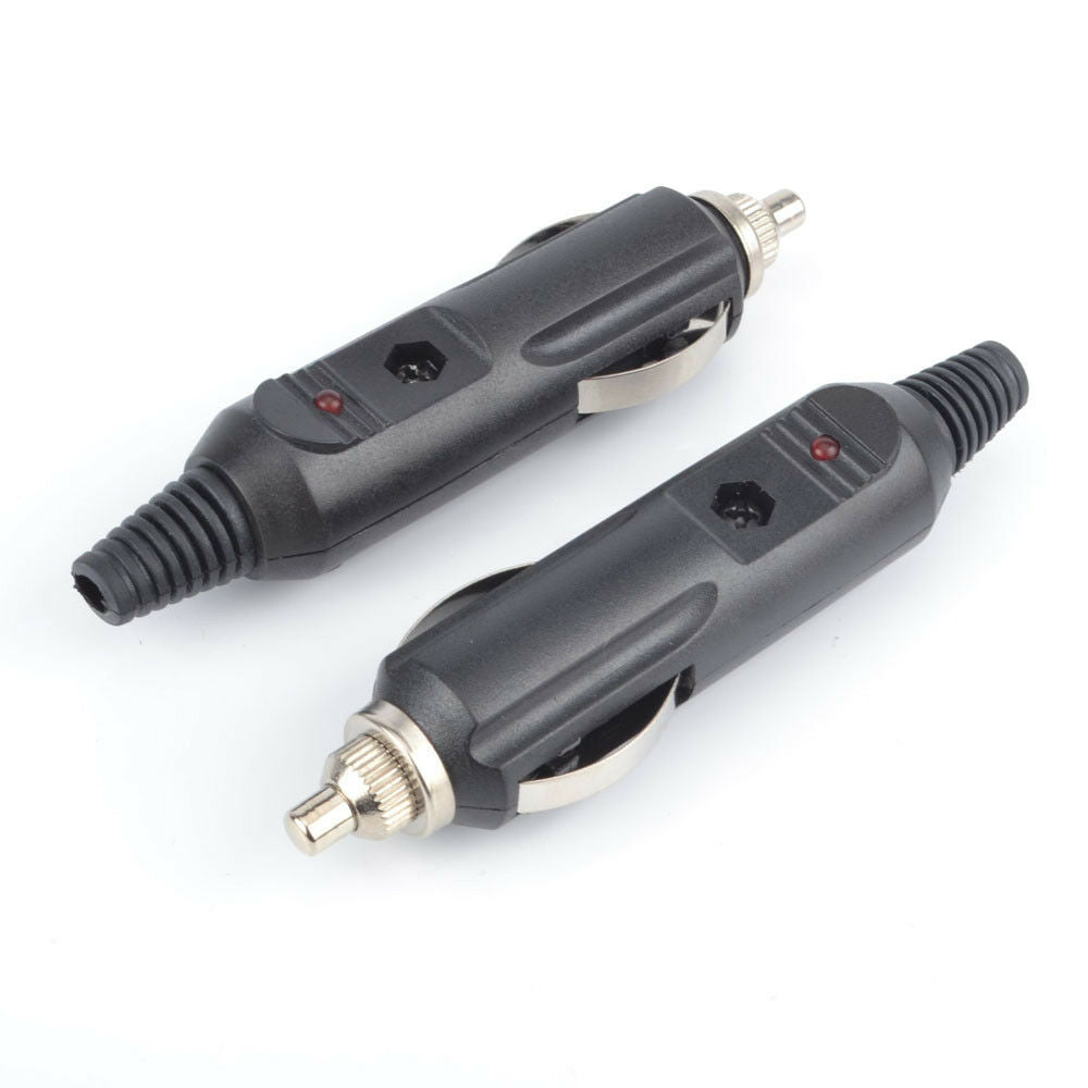 1PCS 12V Male Car Lighter Socket Plug Connector With Fuse Red LED