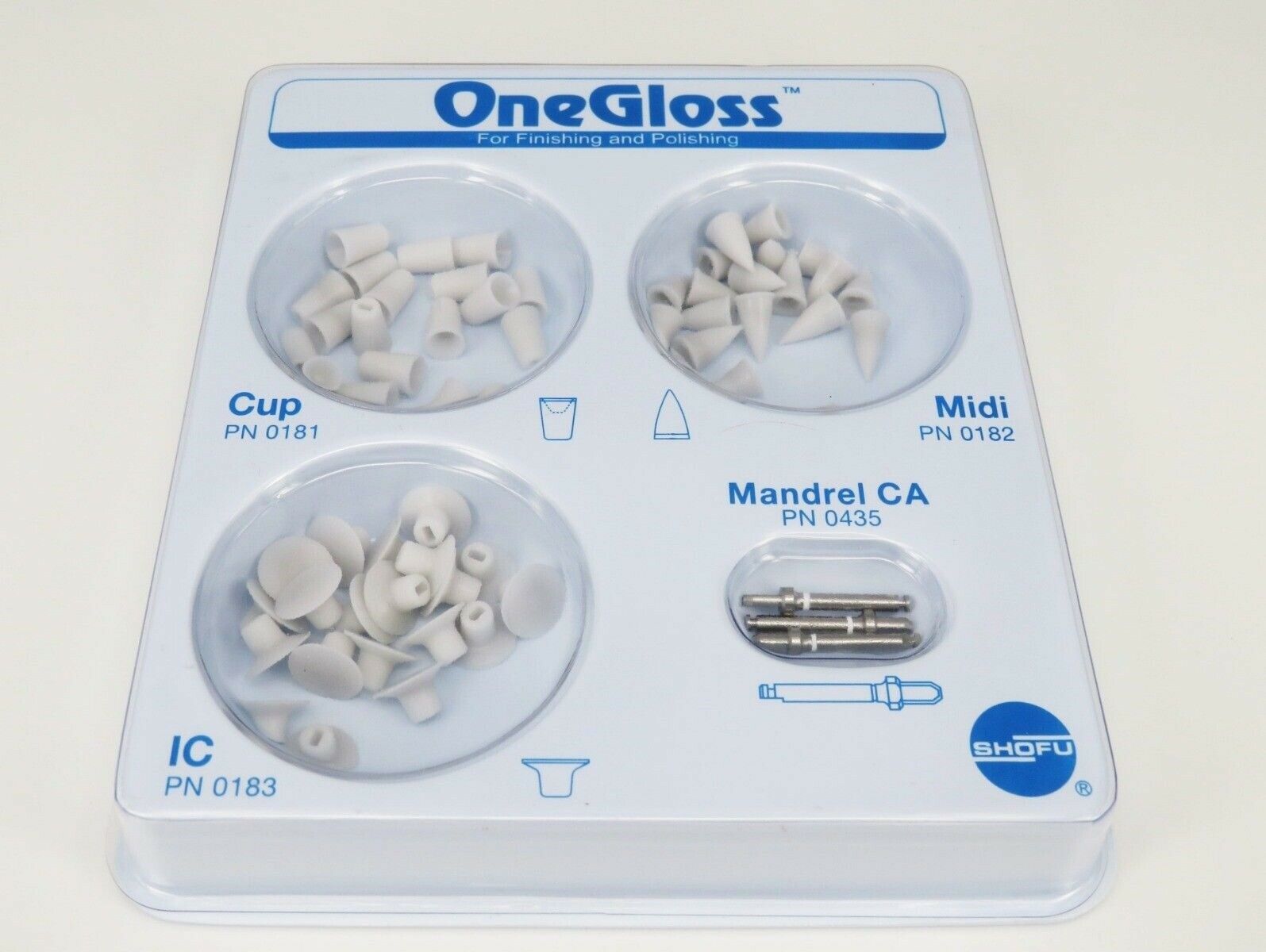 Dental SHOFU ONEGLOSS SET finishing polishing direct aesthetic restorations