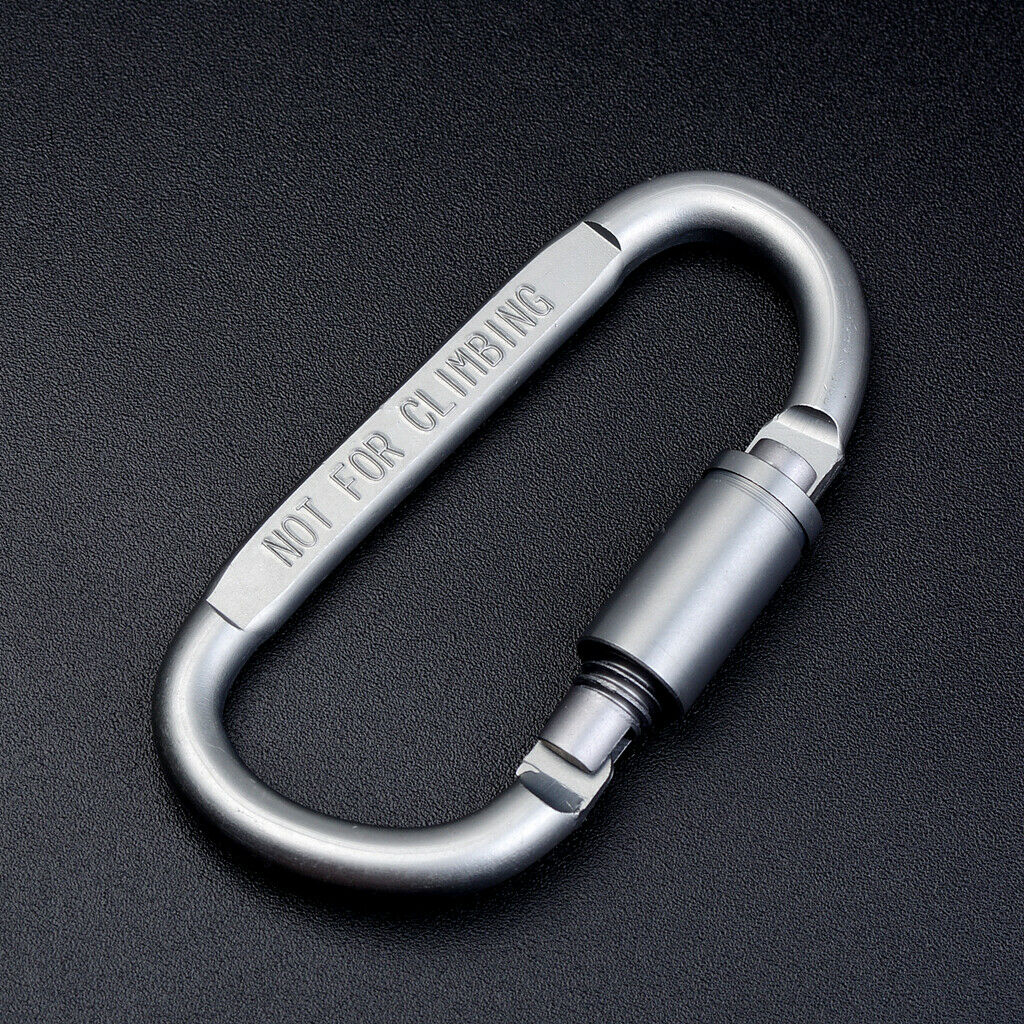 3pcs Tin Alloy D Type Carabiner Keychain Buckle Screw Locking