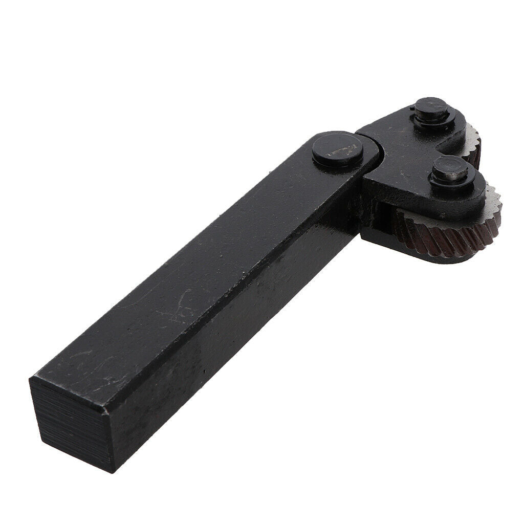 Steel Dual Wheel Knurling Tool Set w/ Diagonal Linear Knurl Wheel 3mm Pitch