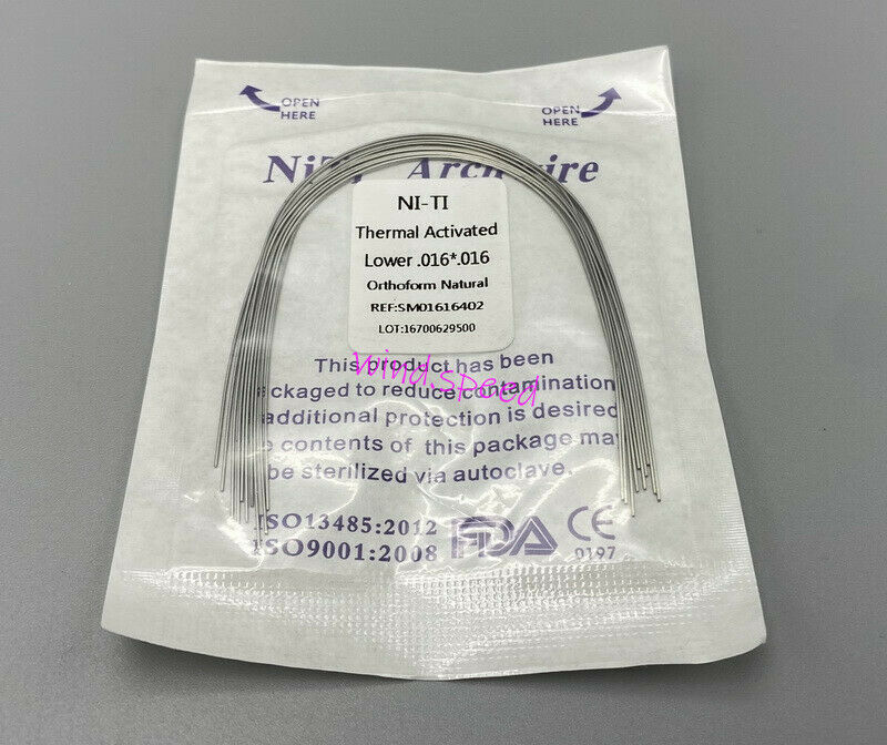 10packs Dental Arch Wire Thermal Activated Niti Rectangular Natural 16X16 U&L