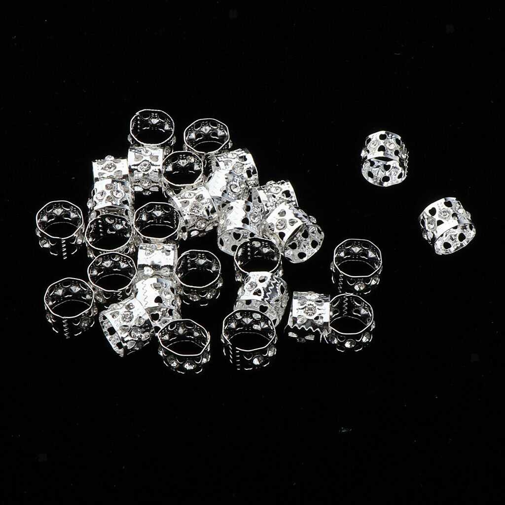 60pcs Dread Lock Hair Adjustable Braids Cuffs Bead Tube  DIY Accessories