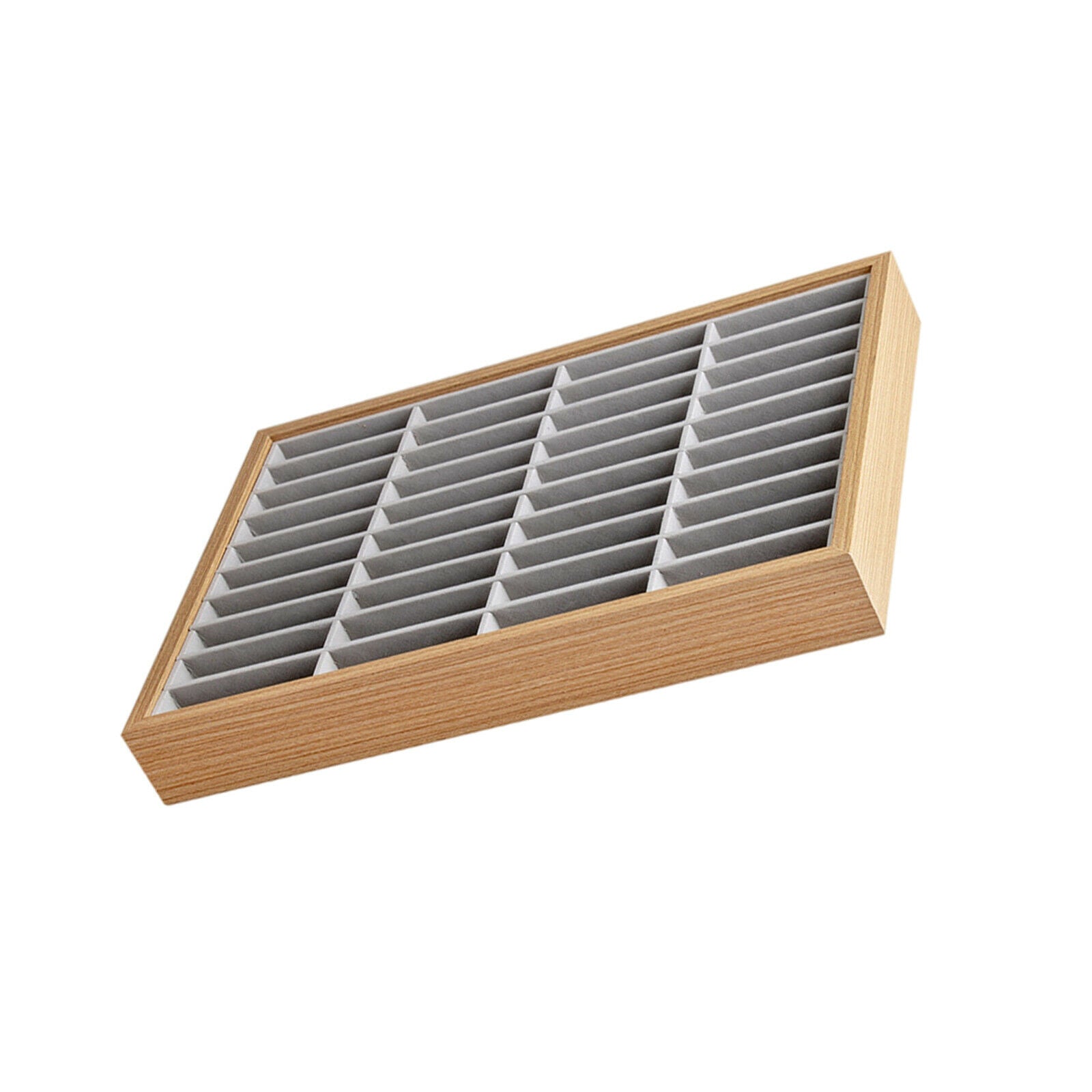 40 Grids Bangle Bracelet Display Tray Wooden Velvet Showcase Organiser