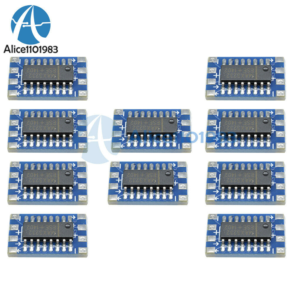 10PCS Serial Port Mini RS232 to TTL Converter Adaptor Module Board MAX3232