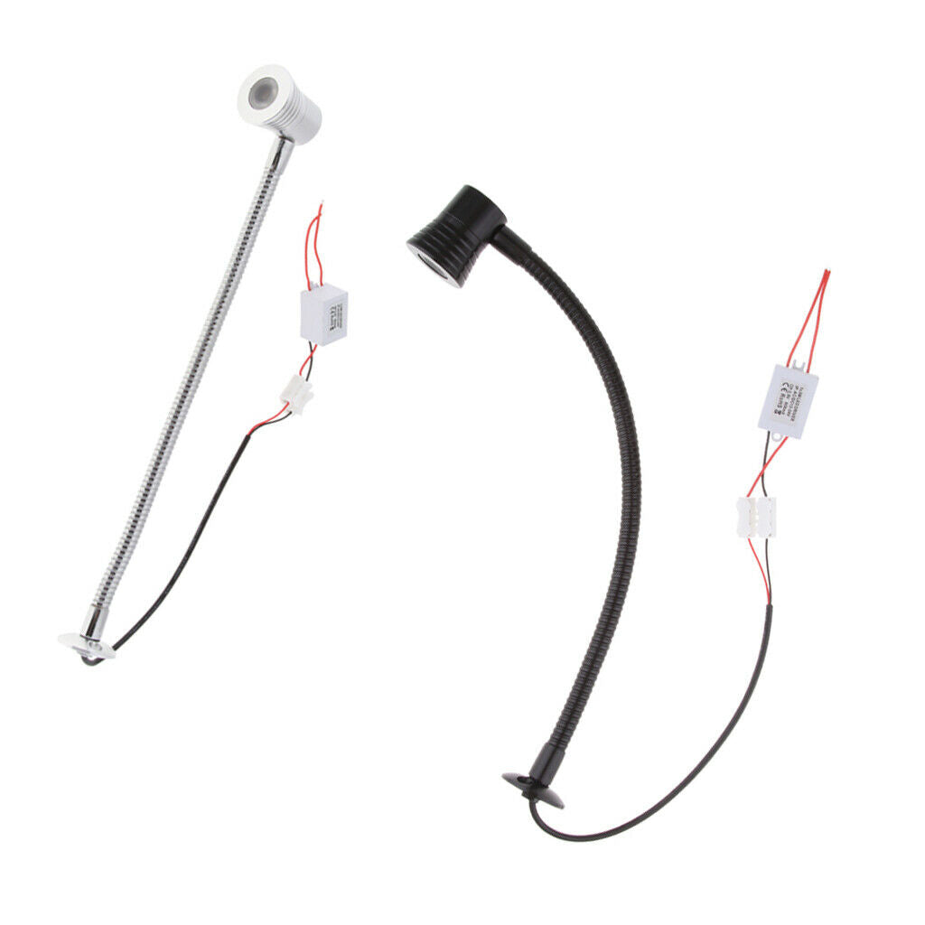 2 Pcs Gooseneck Map Light Chart Light - Cool White 2 Watt LED for Car, Truck,